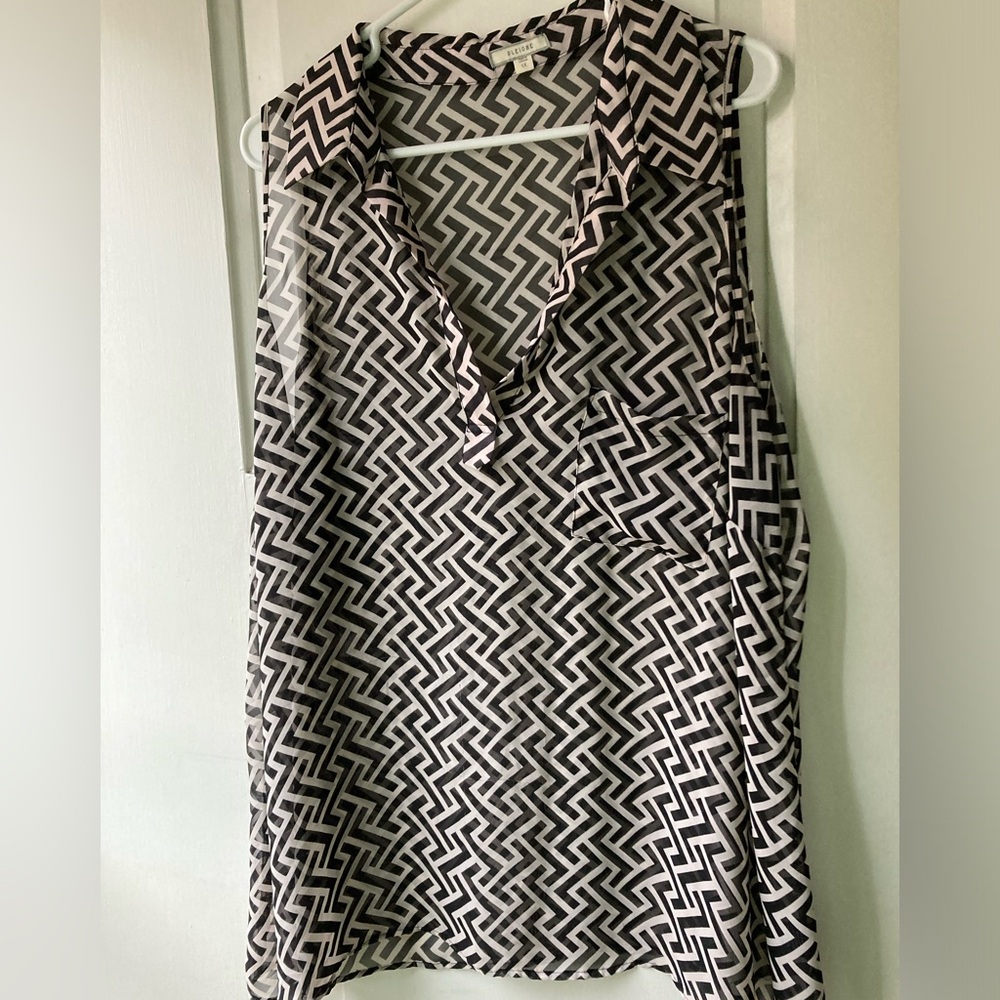 Sleeves semi sheer black and cream top.